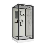 Душевая кабина Niagara Standart ST100/15Q/BL (100х100х215) квадрат,поддон 15см,распашная,проф.черный