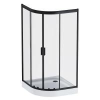 W90G-401-100BT Душевое ограждение AM.PM Gem 1/4 Rond 100x100 стекло прозрачное, профиль черный матовый