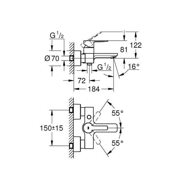 Смеситель для ванны и душа Grohe Lineare 33849001