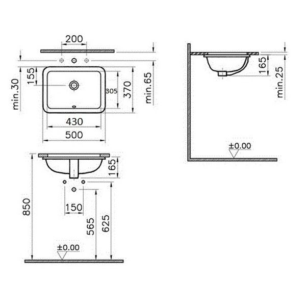 Раковина Vitra S20 5474B003-0618