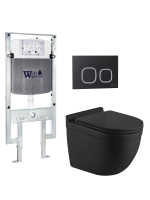 Комплект инсталляции с унитазом Weltwasser AMBERG 497 ST + HEIMBACH 043 MT-BL + AMBERG RD-BL