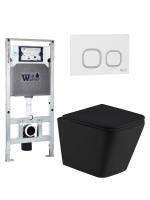 Комплект инсталляции с унитазом Weltwasser AMBERG 506 ST + GELBACH 043 MT-BL + AMBERG RD-WT