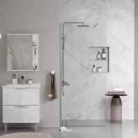 Душевая перегородка, ограждение Reflexion RX20090CCR-18 Walk in 200x90см, прозрачное закаленное стекло 8мм, хромированный профиль