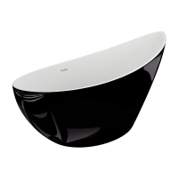 Ванна акриловая Polimat ZOE 180x80 отдельностоящая, черный глянец