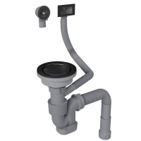 Сифон для одночашевой кухонной мойки с выпуском Reflexion Arno RX3001BL оружейная сталь