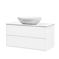 Тумба под умывальник Belux Джаз подвесная 100-02, белый глянцевый