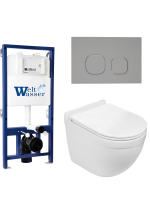 Комплект инсталляции с унитазом Weltwasser BAMBERG 525 + HEIMBACH 043 GL-WT + BAMBERG CR