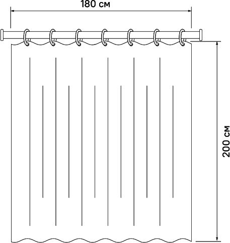 Шторка для ванной IDDIS Basic B53P218i11 180*200 см