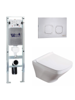 Комплект инсталляции с унитазом Weltwasser AMBERG 350 ST + HOFBACH 041 GL-WT + AMBERG RD-MT CR