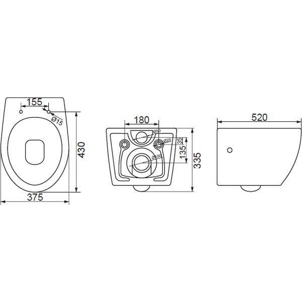 Унитаз подвесной BelBagno Prospero BB507B