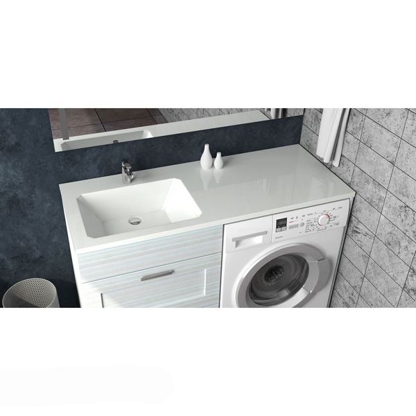 Раковина Elmar R-07D001-01 120x50 левая, сигнально-белый с сифоном