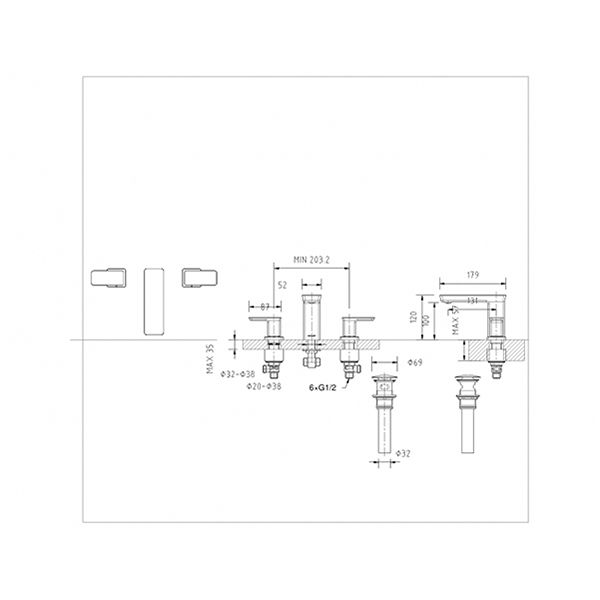 Смеситель на борт ванны Bravat Phillis F256101C-ENG