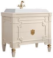 Тумба под умывальник Belux Кастилия Н 100-02, Бежевый глянцевый поталь золото