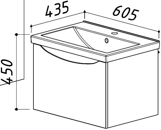 Тумба под умывальник Belux Берген НП 60-01 Белый глянцевый/Дуб сонома светлый