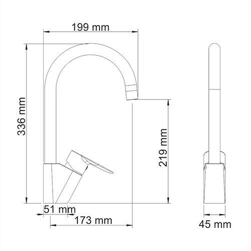 Смеситель для мойки WasserKraft Leine для кухни 3507