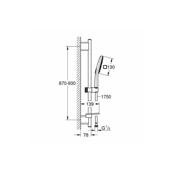 Душевой гарнитур Grohe Rainshower SmartActive Cube 130 26586LS0