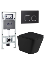 Комплект инсталляции с унитазом Weltwasser AMBERG 506 ST + GELBACH 043 MT-BL + AMBERG RD-BL