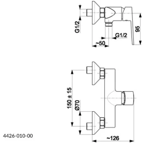 Смеситель для душа Armatura AGAT 4426-010-00, хром