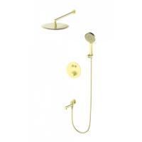 Душевая система с термостатом встраиваемая WONZON & WOGHAND, Брашированное золото (WW-88929010-BG)