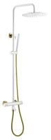 Душевая стойка Boheme Uno 468-T-WG белый, золото, с термостатом