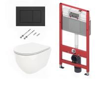 Комплект инсталляции TECEbase kit с черной матовой кнопкой и подвесной унитаз Cerutti Spa Ticino Aria CT8911