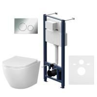 IS49051.801900 Инсталляция с клавишей Pro L глянц хром с подвесным унитазом Like Aquaspin с сиденьем м/лиф