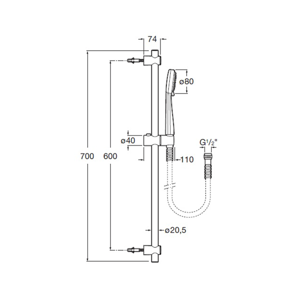 Душевой комплект Roca Stella 5B1403C00