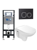 Унитаз с инсталляцией WeltWasser AMBERG 506 + BAARBACH 004 GL-WT + AMBERG RD-BL