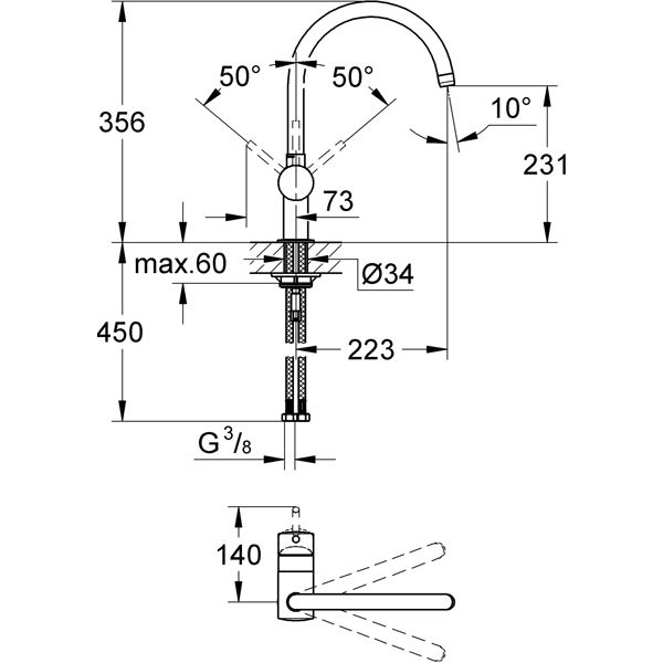 Смеситель для мойки Grohe Minta 32917000