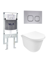 Унитаз с инсталляцией WeltWasser AMBERG 497 ST + TELBACH 004 GL-WT + AMBERG RD-CR