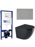 Комплект инсталляции с унитазом Weltwasser BAMBERG 525 + MERZBACH 043 GL-BL + BAMBERG CR