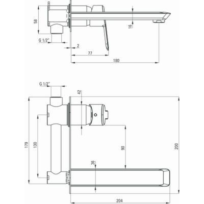 Смеситель для умывальника Deante Arnika Titanium BQA D54L