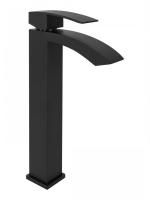 Cмеситель для раковины Высокий Hansberge H2077 Черный матовый