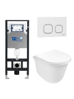 Унитаз с инсталляцией WeltWasser AMBERG 506 + TELBACH 004 GL-WT + AMBERG RD-WT