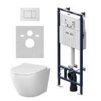 IS100201.801900 Инсталляция MasterFit с клавишей S глянц белый с подвесным унитазом Like Aquaspin с сиденьем м/лиф