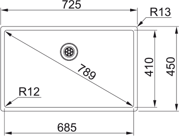 Кухонная мойка FRANKE 127.0677.199 из нержавеющей стали BXX 210-68 (стоп-вентиль в комплекте)
