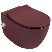 Унитаз подвесной безободковый ISVEA Sentimenti Neo с функцией биде бордовый матовый 10ARS1015I-2R