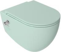 Унитаз подвесной безободковый ISVEA Infinity с функцией биде мятно-зеленый матовый 10NFS1005I-2T