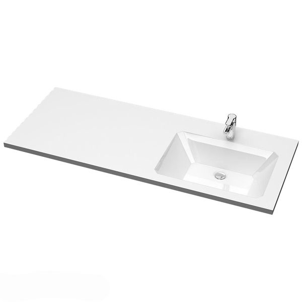 Раковина Elmar R-0701D001-01 120x50 правая, сигнально-белый с сифоном