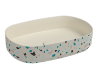 Раковина ISVEA Infinity накладная 550*360*120 цвет слоновая кость матовый Terrazzo 10NF65055SV-2K-TRZ