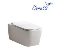 Унитаз VIOLA Aria Tornado подвесной безободковый белый со смывом торнадо Ceruttispa (525х365х320) CT10583