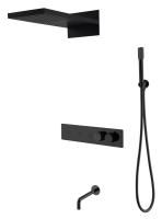 Встроенная душевая система Boheme Fusion с термостатом,BLACK с изливом, 131-2-B
