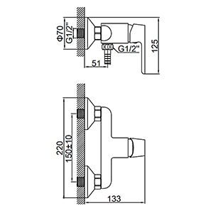 Смеситель для душа Ledeme H77W L2077W