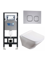 Комплект инсталляции с унитазом Weltwasser AMBERG 506 + HOFBACH 041 GL-WT + AMBERG RD-CR
