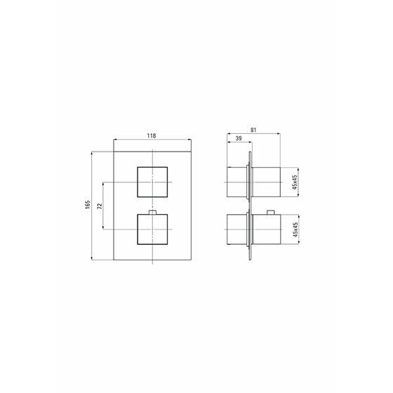 Накладка к боксу термостатическому квадратный Deante Box Nero BXY_NEAT черный