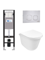 Комплект инсталляции с унитазом Weltwasser AMBERG 350 + TELBACH 004 GL-WT + AMBERG RD-MT CR