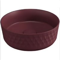 Раковина накладная ISVEA Davanti круглая 36см, цвет бордовый матовый 10NF67036SV-2R