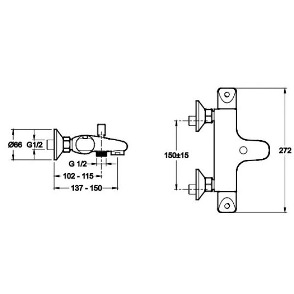 Смеситель для ванны Jacob Delafon Robust E75772-CP