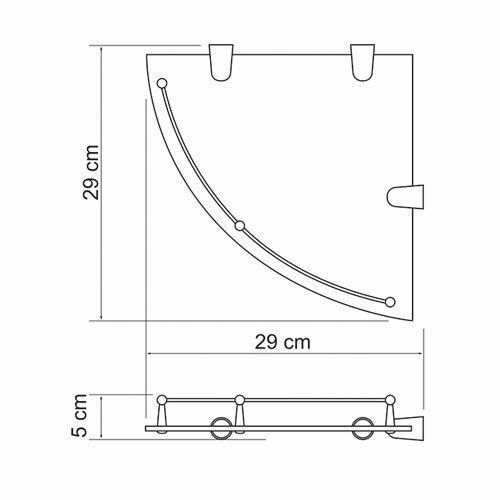 Полка стеклянная угловая WasserKRAFT K-544