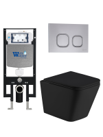 Комплект инсталляции с унитазом Weltwasser AMBERG 497 + GELBACH 043 MT-BL + AMBERG RD-CR